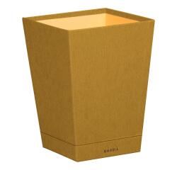 Rhodiarama Papierkorb aus Kunstleder, 27x27x32cm - Gold