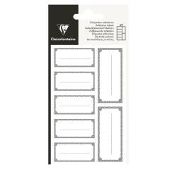 Etiquettes adhésives, rectangle argent - Argent