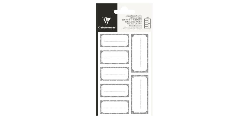 Self-adhesive labels, silver rectangle - Silver