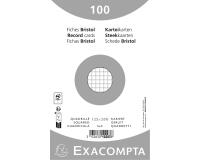 Paquete 100 fichas Exacompta cartulina Bristol retractil - cuadricula 5x5 sin taladro 125x200mm - Blanco