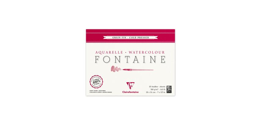 Fontaine bloc collé 4 côtés 25F 18x24cm 300g grain fin