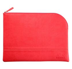 Rhodiarama etui met rits in kunstleer - maat L - 21x28 cm - Koraal