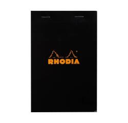 Rhodia Black Stapled Pad No14, 80sh, 5x5 Squared, 110x170 - Black