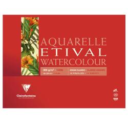 Etival Aquarellpapier, Block geleimt, 10 Blatt 300g, 18x24 cm