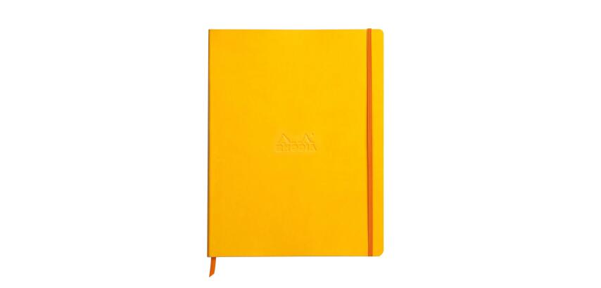 Rhodiarama cahier souple A4+ 160 pages ligné papier ivoire 90g - Jonquille