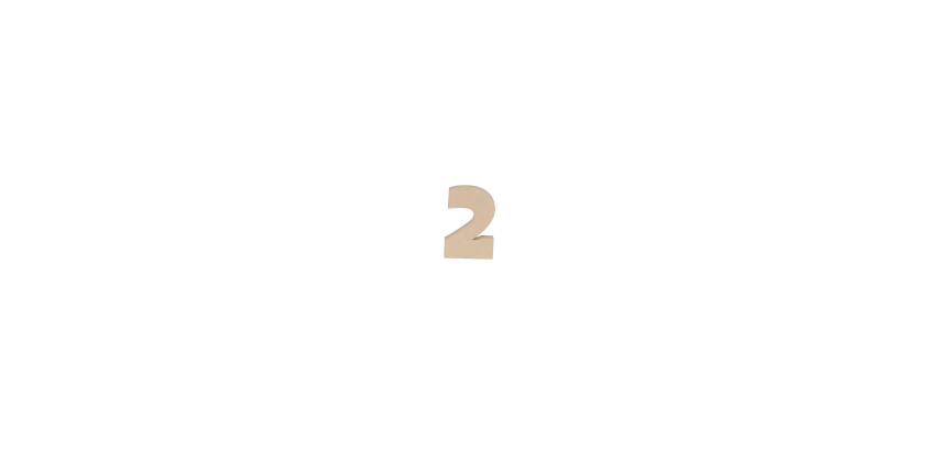 Chiffre 2 kraft 20cm - Kraft