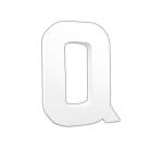 Weißes Pappmaché, Buchstabe Q, 20,5cm - Weiß
