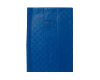 Protège-cahiers grain madras avec rabats marque-pages PVC 22/100ème A4 - Bleu