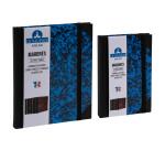 Carnet Marbre 170x110, 192 pages lignées - Bleu
