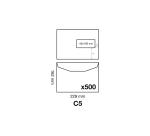 Boite de 500 Enveloppes Blanches C5-162x229mm - Gommées Mécanisables - 80g/m2 - Fenêtre 45x100 (position 62/20) - pour machine de mise sous pli automatique - Blanc