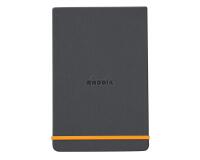 Rhodiarama Webnotepad A5 mit festem Einband, 96 Blatt liniert, mikroperforiert, Papier elfenbein 90g, mit Gummizugverschluss - Titan