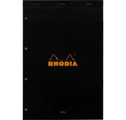 Rhodia Stapled Notepad No.20 A4+ - Sey#s - 80 Sheets - 80gsm - Black