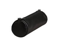 Round leather pencil case Age Bag 21xØ6 cm - Black