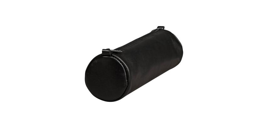 Trousse en cuir Age Bag ronde 21xØ6 cm - Noir