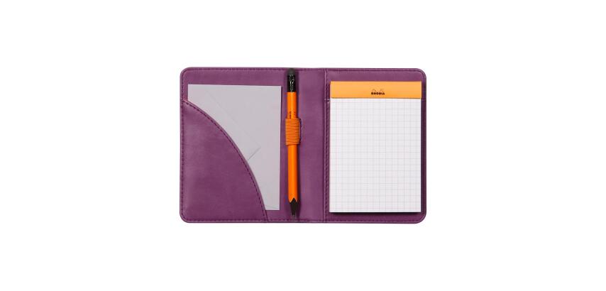 Rhodiarama livret porte-bloc N°11 pour bloc ou carnet format A7 - Violet