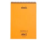 Bloc reliure intégrale Rhodia Classic 21x29,7 cm 80 feuillets ligné microperforé 80g - Orange