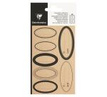 Black Oval Kraft Adhesive Label - Black