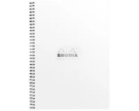 Notebook Rhodia Classic reliure intégrale 22,5x29,7 cm 160 pages petits carreaux 5x5 avec cadre en-tête détachables 80g - Blanc