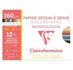 Etival Color, Zeichenpapier A4 160g, Packung mit 12 Bogen in Pastellfarben