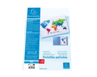 Sachet 10 pochettes perforées polypropylène lisse A3 pliées - Incolore