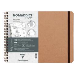 My.Notes Age Bag cahier reliure intégrale à marges détachables B5 paysage 120 pages détachables DOT + cadre en-tête - Tabac