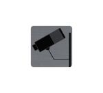 Plaque adhésive imitation aluminium Surveillance caméra 7,5x7,5 cm - Gris