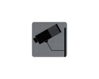 Sign adhesive aluminium effect Surveillance camera 7.5x7.5 cm - Grey
