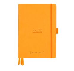 Rhodiarama Goalbook A5 met hardcover, 120 blad gestippeld wit papier van 90g - Oranje