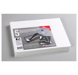 Carton Mousse lot 5 feuilles A4 10mm - Blanc
