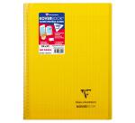 Cahier reliure intégrale enveloppante Koverbook 24x32cm 160 pages grands carreaux couverture polypropylène transparent - Assortis