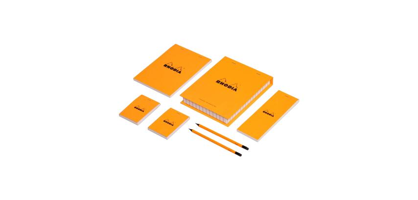 Coffret Rhodia l'essentiel - petits carreaux 5x5 - Orange