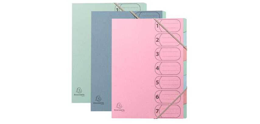 Exacompta AutentiK Multipart Harmonika File 7 Part A4 - Assorted colours