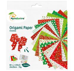 Origami Paper Christmas 2, 20 x 20 cm, 60F, 70g - Multicolour
