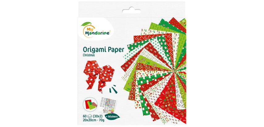 Origami Paper Christmas 2, 20 x 20 cm, 60F, 70g - Multicolour