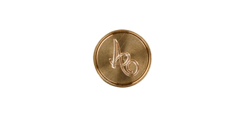 Pastille laiton sceau sur broche lettre anglaise