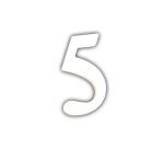Small Number '5' 12cm - White