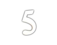 Petit chiffre 5 12cm - Blanc