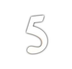 Small Number '5' 12cm - White