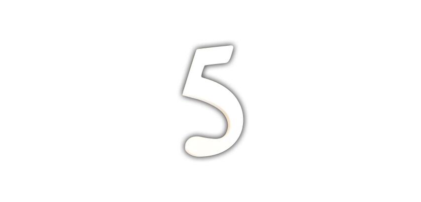 Petit chiffre 5 12cm - Blanc