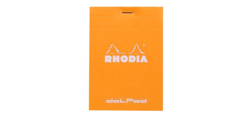 dotPad - bloc agrafé Rhodia N°12 8,5x12 cm dot 80 feuillets 80g - Orange
