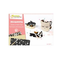 Boîte créative, Décopatch, Boîtes et tirelire Chat - Rose