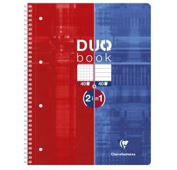 Cahier DUOBOOK, A4, mi-quadrillé mi-ligné