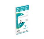 Extraweiße Briefumschläge haftklebend, DIN lang 110x220mm, 80g, Packung mit 20 Stück - Weiß