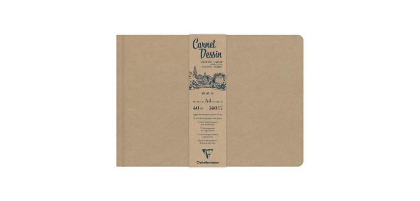 Clairefontaine Drawing Sewn Sketchbook - A4 - 40 Sheets - 140gsm - Kraft