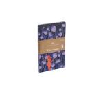 Adolie, Set de 2 carnets cousu fil A5 14,8x21 cm, 64 pages, ligné. Bloom. 1 carnet couverture cuir + 1 carnet couverture carte imprimée, ass.