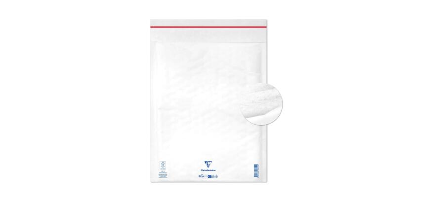 Luftpolster-Versandtaschen haftklebend 270x360mm, weißes Karaftpapier 80g, Kartonbox mit 100 Stück - Weiß