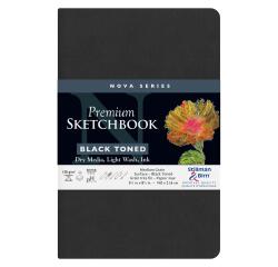Nova Series, Skizzenbuch mit flexiblem Einband, Fadenbindung, 46 Blatt 21,6x14cm 150g - Schwarz