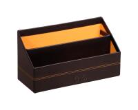 Rhodiarama brievenhouder in Italiaans kunstleer 25x10x14 cm - Zwart