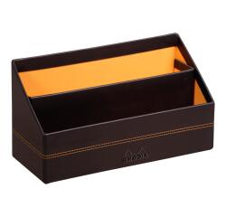 Rhodiarama brievenhouder in Italiaans kunstleer 25x10x14 cm - Zwart