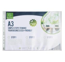 Exacompta Forever Recycled PP Punched Pockets A3 Pack of 10 - Translucent